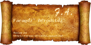 Faragó Afrodité névjegykártya