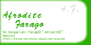 afrodite farago business card